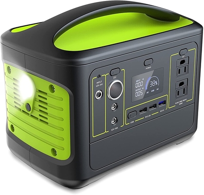 500W Power Station 110V 2 Outlet AC Pure Sine Wave 568Wh 153600mAh Lithium Battery Backup Type Portable Solar Generator
